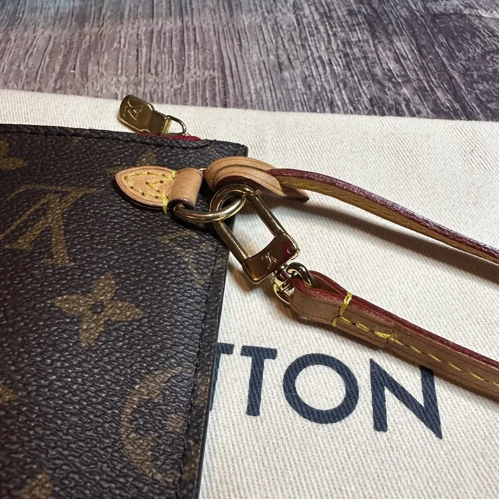 Louis Vuitton Pouchette Monogram Canvas Wristlet Clutch w/ Strap and Dust Bag - Picture 6 of 14